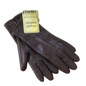 Fownes Vintage Brown Leather Gloves New Size 6.5